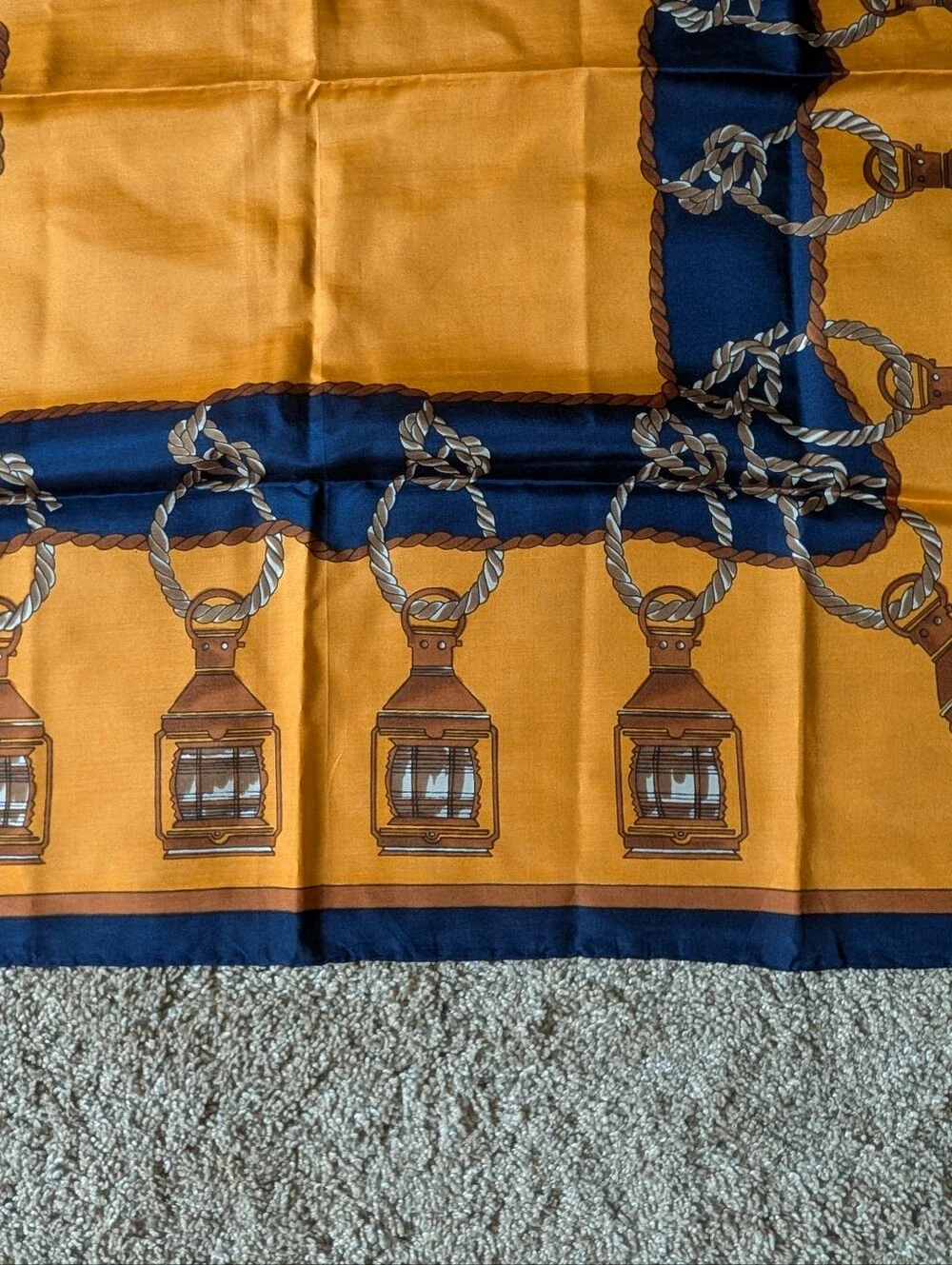 Luxury Navy and Gold Decorative Scarf